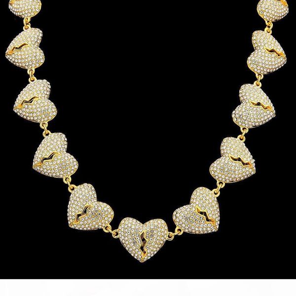 hip hop 3d broken heart necklace iced out lab diamond men charm chain bling party jewelry, Silver
hip hop 3d broken heart necklace iced out lab diamond men charm chain bling party jewelry, Silver