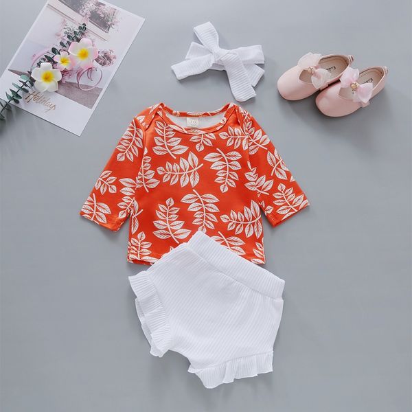 2020 children's long-sleeved romper leaves printed triangle hammock shorts infant jumpsuit briefs clothes suit, White
2020 children's long-sleeved romper leaves printed triangle hammock shorts infant jumpsuit briefs clothes suit, White