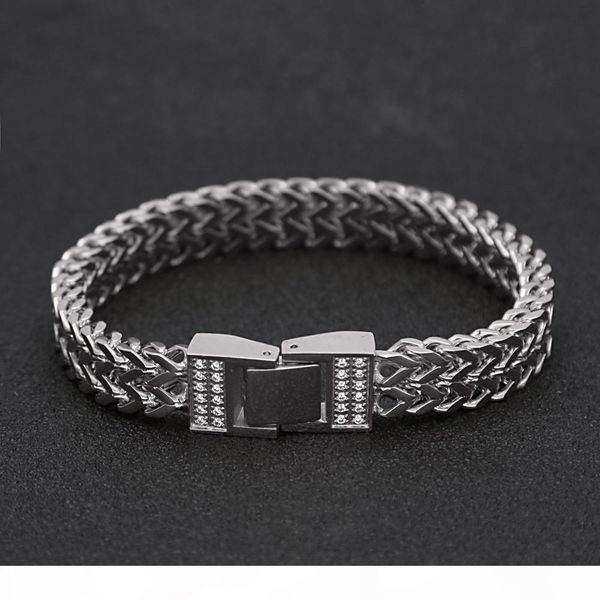 micro cz zircon stainless steel bracelet bangles hiphop 2 row franco chain link wristband gold silver men bling jewelry, Black
micro cz zircon stainless steel bracelet bangles hiphop 2 row franco chain link wristband gold silver men bling jewelry, Black