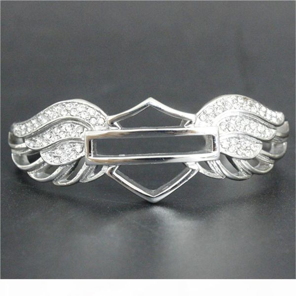 support dropship design crystal biker bracelet 316l stainless steel fashion jewelry lady girls motorbiker style wings bracelet, Golden;silver
support dropship design crystal biker bracelet 316l stainless steel fashion jewelry lady girls motorbiker style wings bracelet, Golden;silver