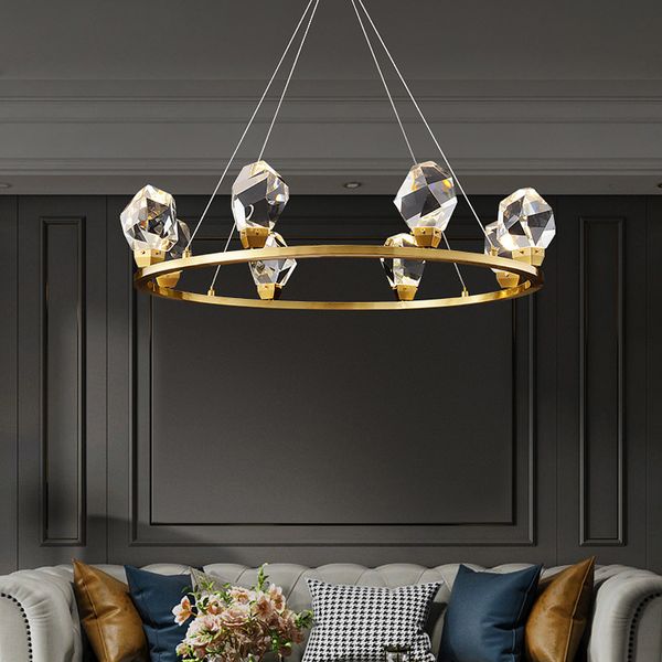 post-modern crystal chandelier lighting led gold irregular crystal round hanging lamps nordic indoor lighting
post-modern crystal chandelier lighting led gold irregular crystal round hanging lamps nordic indoor lighting