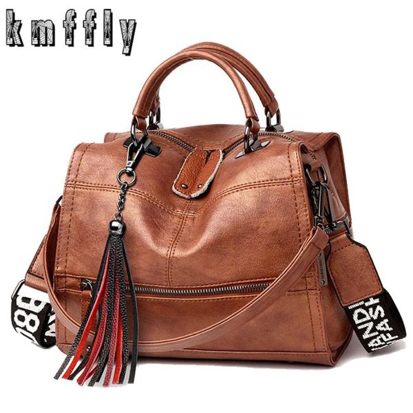 2020 women handbags tassel luxurious leather lady messenger bags wide shoulder strap leisure women shoulder bags