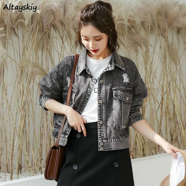 jackets women denim single breasted button pockets short casual korean style chic fashion trendy streetwear womens all-match new, Black;brown
jackets women denim single breasted button pockets short casual korean style chic fashion trendy streetwear womens all-match new, Black;brown