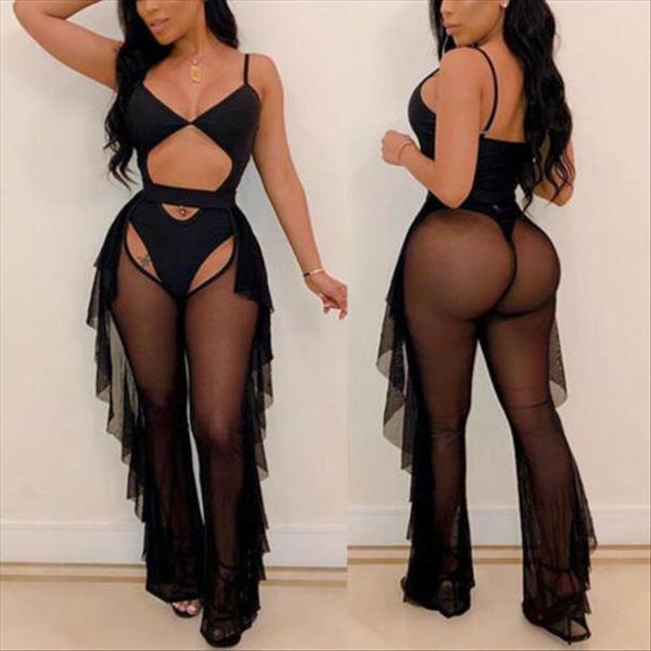 women mesh sheer perspective spaghetti strap solid sleeveless crop casual summer hollow out bodycon club jumpsuit 2pcs, Gray
women mesh sheer perspective spaghetti strap solid sleeveless crop casual summer hollow out bodycon club jumpsuit 2pcs, Gray