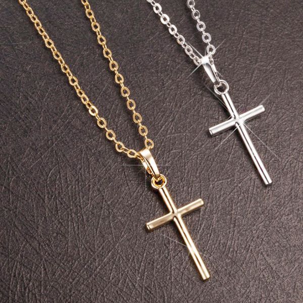 simple fashion cross chain necklace for women men luxury ladies gold jewelry pendant necklaces crucifix christian ornament gifts, Silver
simple fashion cross chain necklace for women men luxury ladies gold jewelry pendant necklaces crucifix christian ornament gifts, Silver