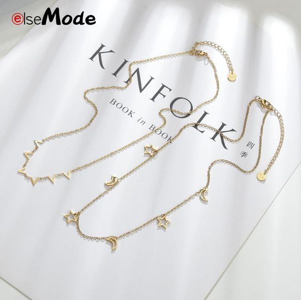 elsemode cute star moon women necklaces stainless steel v letter pendant wedding jewelry, Silver
elsemode cute star moon women necklaces stainless steel v letter pendant wedding jewelry, Silver