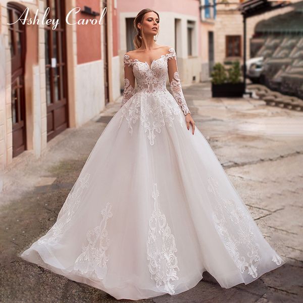 Ashley Carol A-Line Wedding Dress Backless Long Sleeve Sweetheart Appliques Princess Bridal Dresses Robe, White
Ashley Carol A-Line Wedding Dress Backless Long Sleeve Sweetheart Appliques Princess Bridal Dresses Robe, White