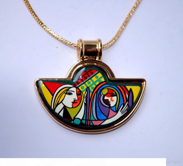 woman before a mirror series 18k gold-plated enamel necklaces for woman fan pendant wedding necklace women necklace, Silver
woman before a mirror series 18k gold-plated enamel necklaces for woman fan pendant wedding necklace women necklace, Silver