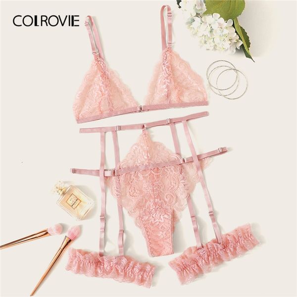 colrovie scalloped trim floral lace garter lingerie set women bralettes intimates 2019 bra and thongs ladies sets, Red;black
colrovie scalloped trim floral lace garter lingerie set women bralettes intimates 2019 bra and thongs ladies sets, Red;black