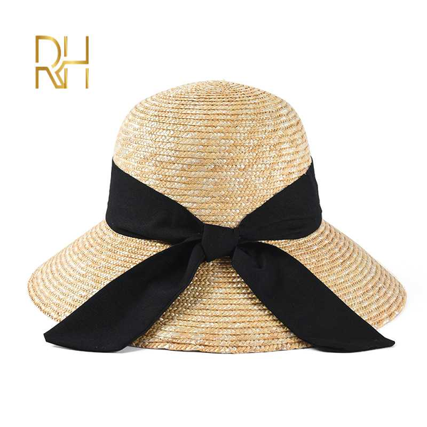 rh natural straw bucket wheat visor hat travel outdoor women summer dome beach caps with black ribbon, Blue;gray
rh natural straw bucket wheat visor hat travel outdoor women summer dome beach caps with black ribbon, Blue;gray