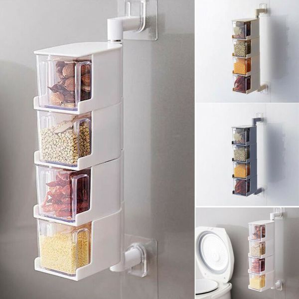 storage bottles & jars wall mount 4 layers rotating spice seasoning box kitchen organizer rack pots container
storage bottles & jars wall mount 4 layers rotating spice seasoning box kitchen organizer rack pots container