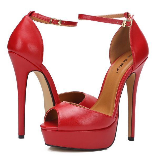 summer women 16cm thin high heels sandals lady pumps pu buckle strap peep toe classics fashion dress party women shoes 2020, Black
summer women 16cm thin high heels sandals lady pumps pu buckle strap peep toe classics fashion dress party women shoes 2020, Black