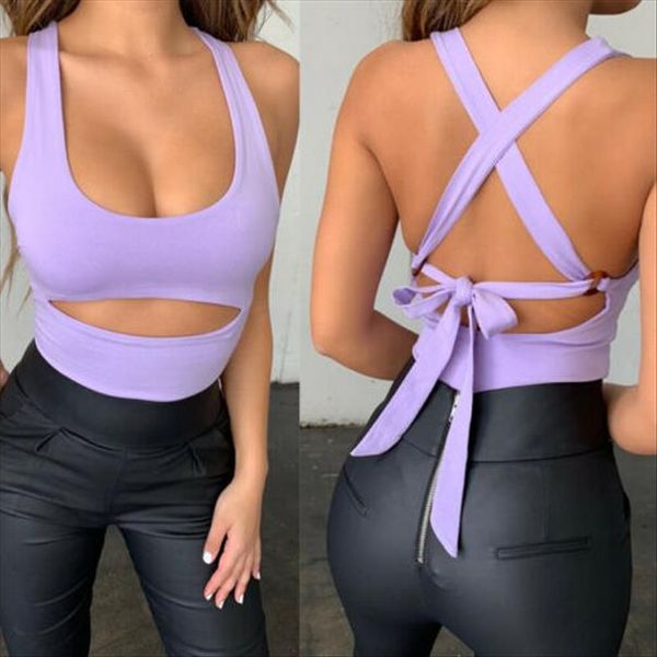 женщина без рукавов backless бинты crop top u шеи crop tank tops женщина лето повседневная жилет женской одежды solid color, White
женщина без рукавов backless бинты crop top u шеи crop tank tops женщина лето повседневная жилет женской одежды solid color, White