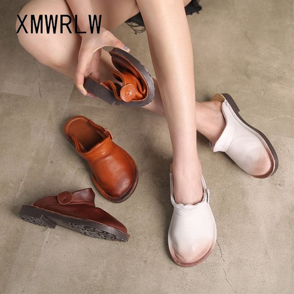 xmwrlw genuine leather slippers for women handmade summer shoes retro style solid color ladies slippers women summer shoes, Black
xmwrlw genuine leather slippers for women handmade summer shoes retro style solid color ladies slippers women summer shoes, Black