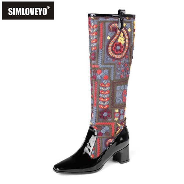 simloveyo женщины площади toe молния вышитые колено сапоги китайский стиль натуральная кожа смешанного цвета размер 34-43 осень партии, Black
simloveyo женщины площади toe молния вышитые колено сапоги китайский стиль натуральная кожа смешанного цвета размер 34-43 осень партии, Black