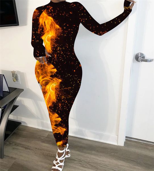 dropshipping autumn womens deisnger bodycon dress high neck 3d digital flame printed hips dress plus size women clothing, Black;gray
dropshipping autumn womens deisnger bodycon dress high neck 3d digital flame printed hips dress plus size women clothing, Black;gray