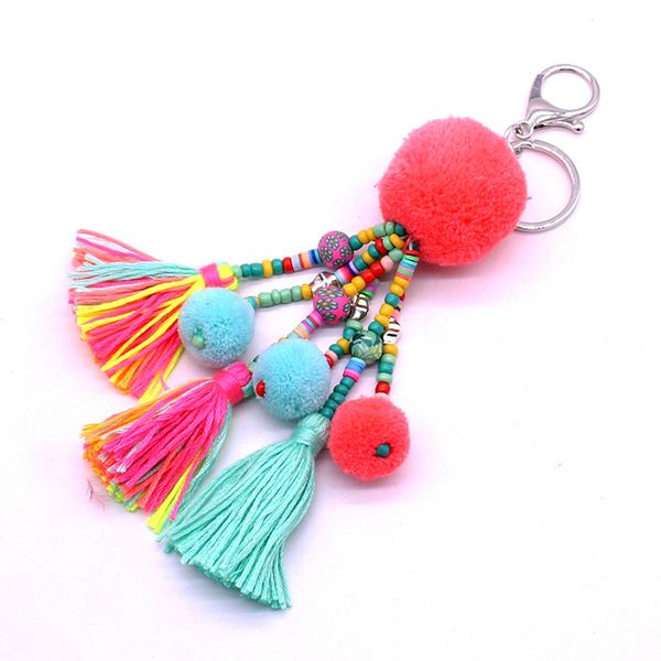 key chain jewelry fashion shell crystal hair ball stars tassel charm key chain buckle bohemian style beaded bag buckle, Silver
key chain jewelry fashion shell crystal hair ball stars tassel charm key chain buckle bohemian style beaded bag buckle, Silver