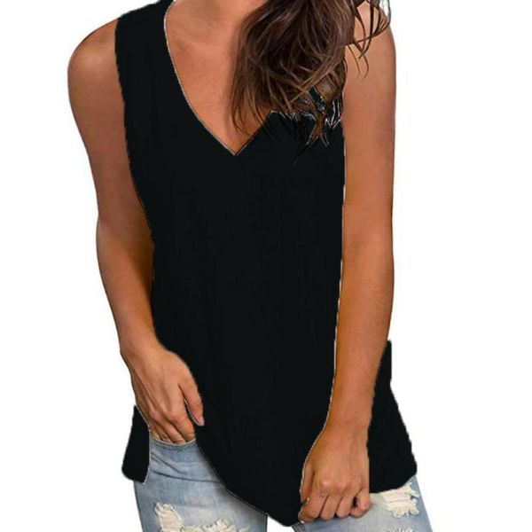 new women sleeveless shirt vest solid color summer tank shirt v neck female womens and blouses plus size, White
new women sleeveless shirt vest solid color summer tank shirt v neck female womens and blouses plus size, White