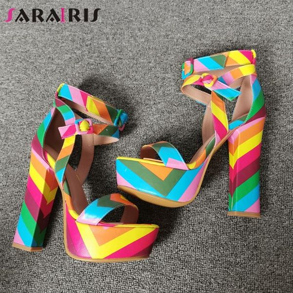 sarairis fashion female high chunky heels sandals dress platform sandals women unique party mixed-color shoes woman, Black
sarairis fashion female high chunky heels sandals dress platform sandals women unique party mixed-color shoes woman, Black