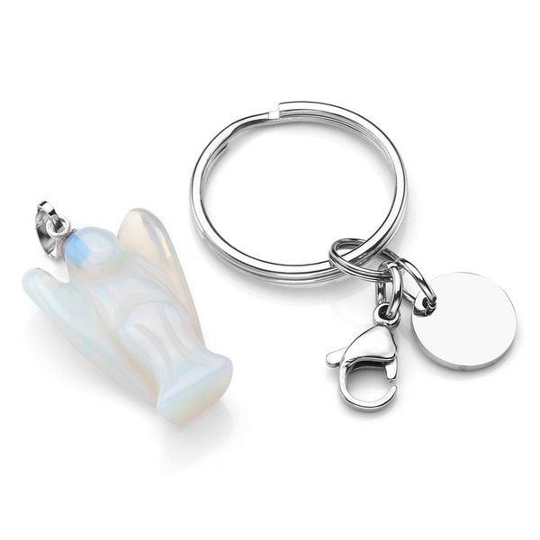 10 pcs unique silverl plated lovely angel opalite opal key chain rose quartz classic style jewelr, Slivery;golden
10 pcs unique silverl plated lovely angel opalite opal key chain rose quartz classic style jewelr, Slivery;golden