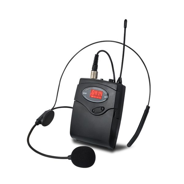 wireless microphone set with head-wear + lavalier lapel mics transmitter receiver uhf frequency for speech teaching
wireless microphone set with head-wear + lavalier lapel mics transmitter receiver uhf frequency for speech teaching