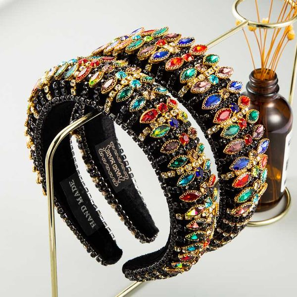 luxury baroque full colorful crystal headband for woman hand made metal chain sponge hairband woman wedding party hair accessory, Golden;silver
luxury baroque full colorful crystal headband for woman hand made metal chain sponge hairband woman wedding party hair accessory, Golden;silver