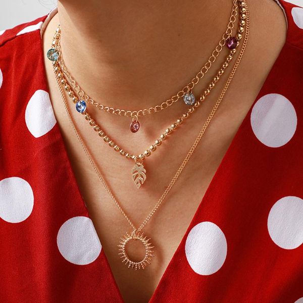 pendant necklace colorful crystal stone bead leaf geometry multi layer necklace for women girl accessories jewelry gifts, Silver
pendant necklace colorful crystal stone bead leaf geometry multi layer necklace for women girl accessories jewelry gifts, Silver