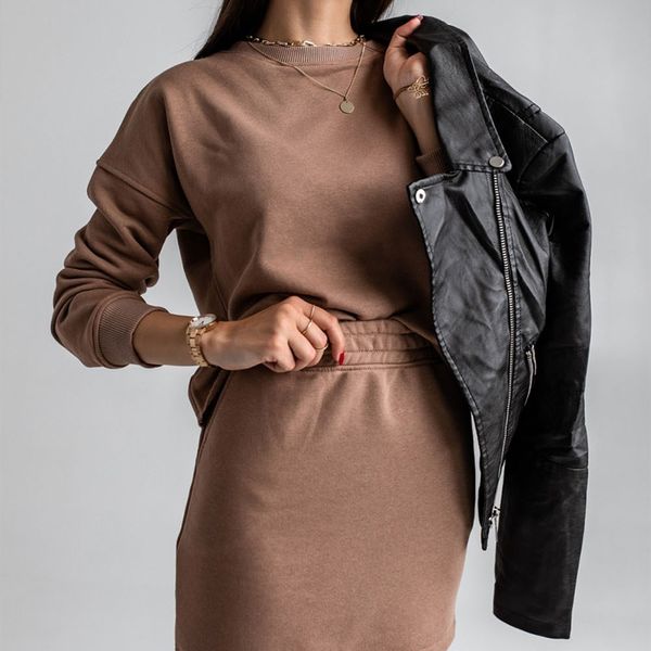 lady two pieces set solid casual streetwear long sleeve sweatshirt mini skirt women sets autumn female elastic slim fashion suit, Gray
lady two pieces set solid casual streetwear long sleeve sweatshirt mini skirt women sets autumn female elastic slim fashion suit, Gray