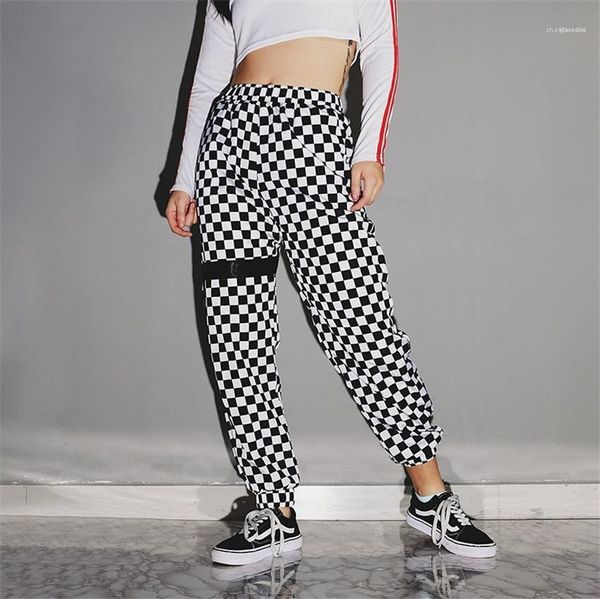 female trousers plaid womens hiphop pants loose designer womens pencil pants casual stretch streetstyle, Black;white
female trousers plaid womens hiphop pants loose designer womens pencil pants casual stretch streetstyle, Black;white