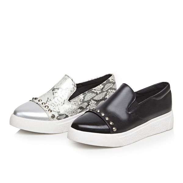 women's footwear spring/autumn plus size us10.5 rivet loafers woman pu working shoes for girl pointed toe flat sneakers femal, Black
women's footwear spring/autumn plus size us10.5 rivet loafers woman pu working shoes for girl pointed toe flat sneakers femal, Black