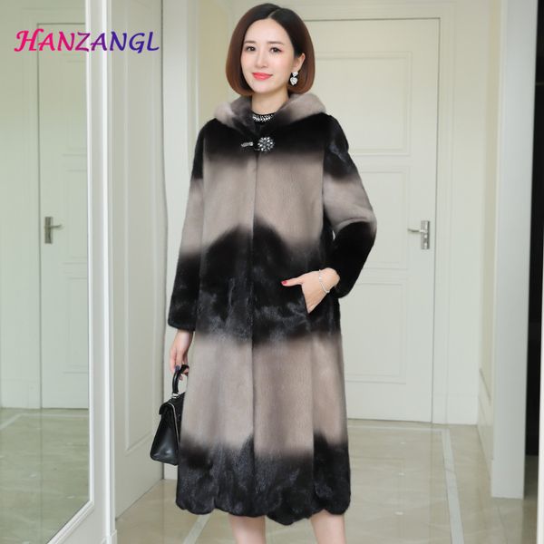 women's fur & faux imitation coat 2021 winter collar hooded thick warm jacket fashion segment dyeing long overcoat, Black
women's fur & faux imitation coat 2021 winter collar hooded thick warm jacket fashion segment dyeing long overcoat, Black