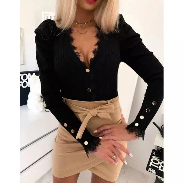 women knited ruched blouse tight basic shirt 2020 autumn winter lace long sleeve button v neck shirts casual blouse mujer, White
women knited ruched blouse tight basic shirt 2020 autumn winter lace long sleeve button v neck shirts casual blouse mujer, White