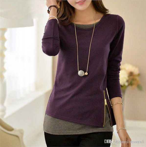2020 women t shirt casual long sleeve zipper fake two pieces tee shirt fashion ladies tunic plus size 5xl, White;black
2020 women t shirt casual long sleeve zipper fake two pieces tee shirt fashion ladies tunic plus size 5xl, White;black