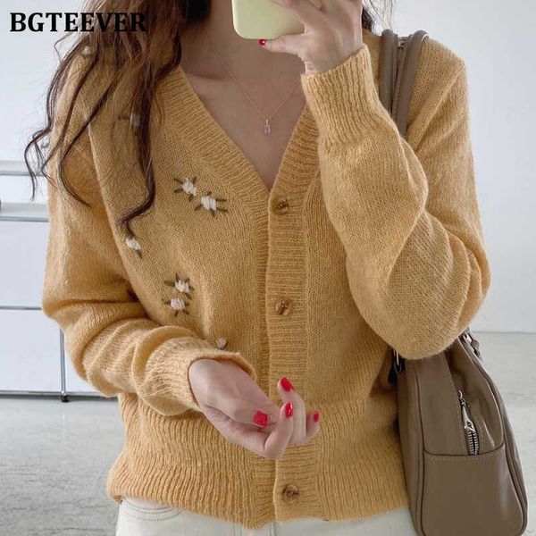 women's knits & tees bgteever casual chic v-neck embroidery knitted cardigans for women autumn winter single-breasted slim female outwe, White
women's knits & tees bgteever casual chic v-neck embroidery knitted cardigans for women autumn winter single-breasted slim female outwe, White