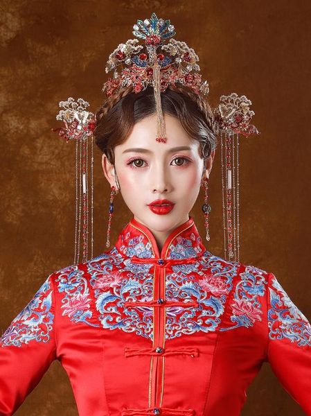 niushuya retro chinese phoenix hair accessories ancient costume hair accessories blue long tassel, Golden;silver
niushuya retro chinese phoenix hair accessories ancient costume hair accessories blue long tassel, Golden;silver