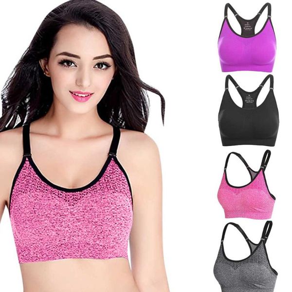 1pc new women sport bra vest running gym fitness no steel ring padded sports bra unique back rims wireless sports #s, White;black
1pc new women sport bra vest running gym fitness no steel ring padded sports bra unique back rims wireless sports #s, White;black