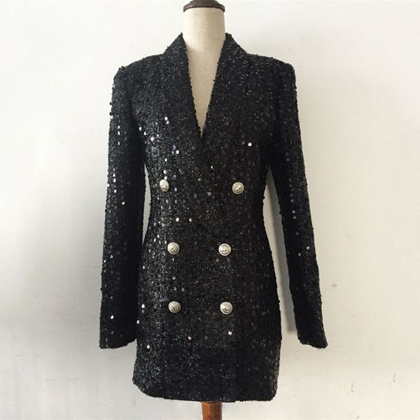 2020 european and american women's suit jacket double-row lion buckle bright silk shiny beads blazers suits ladies m507, White;black
2020 european and american women's suit jacket double-row lion buckle bright silk shiny beads blazers suits ladies m507, White;black