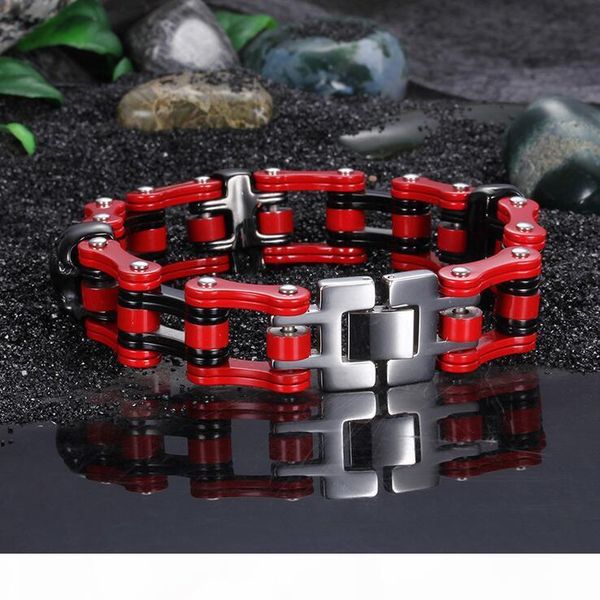 18mm * 22.5cm black red bike motorcycle biker bracelet for men bicycle link chain stainless steel bangles skulls jewelry pulseira, Golden;silver
18mm * 22.5cm black red bike motorcycle biker bracelet for men bicycle link chain stainless steel bangles skulls jewelry pulseira, Golden;silver