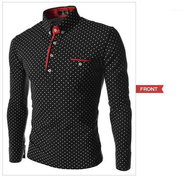 slim lapel neck mens polos casual pullover pocket males clothing dot print mens designer polos fashion, White;black
slim lapel neck mens polos casual pullover pocket males clothing dot print mens designer polos fashion, White;black