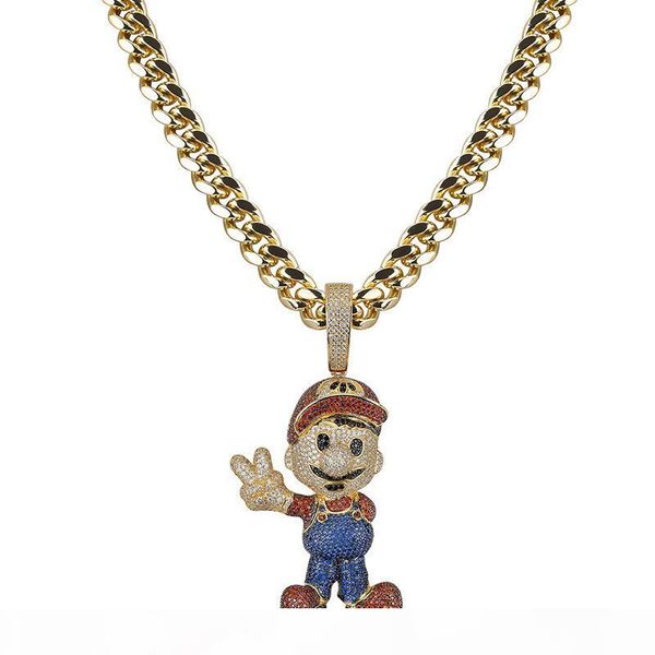 men hip hop jewelry cartoon character cz large pendant necklace inlaid colorful cubic zirconia necklaces party gift, Silver
men hip hop jewelry cartoon character cz large pendant necklace inlaid colorful cubic zirconia necklaces party gift, Silver