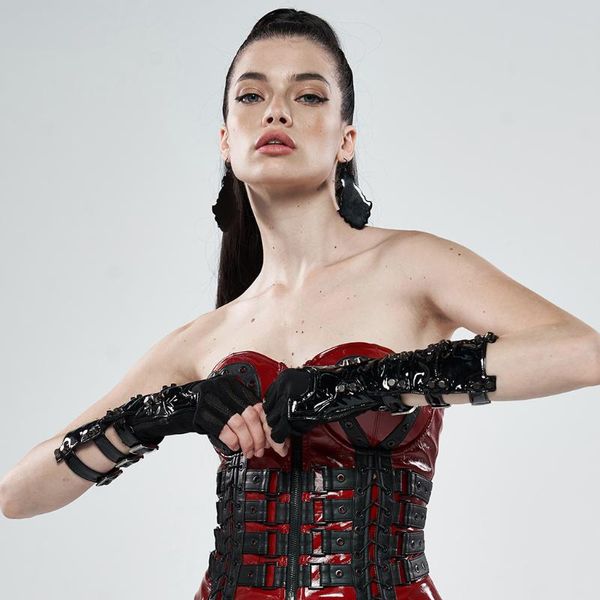 punk rave women punk rock personality gloves stretch knit splicing pu leather rivet gloves women stage perform cosplay accessry, Blue;gray
punk rave women punk rock personality gloves stretch knit splicing pu leather rivet gloves women stage perform cosplay accessry, Blue;gray