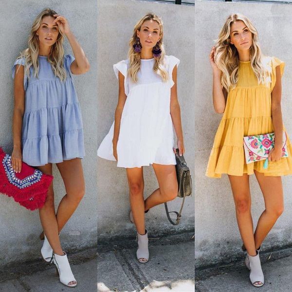 dresses loose seaside peplum solid color fashion short sleeve holiday ladies dresses summer beach womens, Black;gray
dresses loose seaside peplum solid color fashion short sleeve holiday ladies dresses summer beach womens, Black;gray