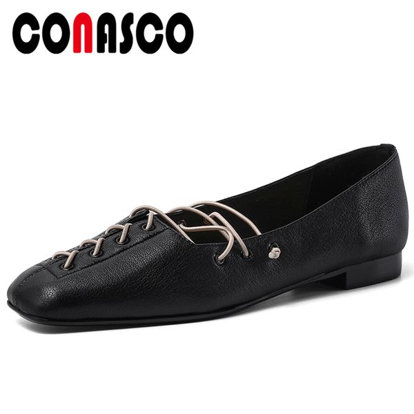 conasco genuine leather woman pumps spring summer concise casual cross-tied solid color square toe low heels shallow shoes woman, Black
conasco genuine leather woman pumps spring summer concise casual cross-tied solid color square toe low heels shallow shoes woman, Black