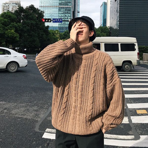 men's sweaters winter thick turtleneck sweater warm fashion casual knit pullover men wild loose korean knitting mens clothes, White;black
men's sweaters winter thick turtleneck sweater warm fashion casual knit pullover men wild loose korean knitting mens clothes, White;black
