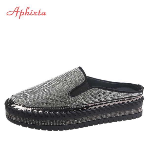aphixta summer luxury crystals half slides women bling rubber bottom women shoes outside fashion platform slippers for, Black
aphixta summer luxury crystals half slides women bling rubber bottom women shoes outside fashion platform slippers for, Black