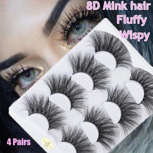 4 pairs 25mm resuable lashes 8d mink hair eyelashes natural long full volume wispies fluffy lashes eye makeup extension tools
4 pairs 25mm resuable lashes 8d mink hair eyelashes natural long full volume wispies fluffy lashes eye makeup extension tools