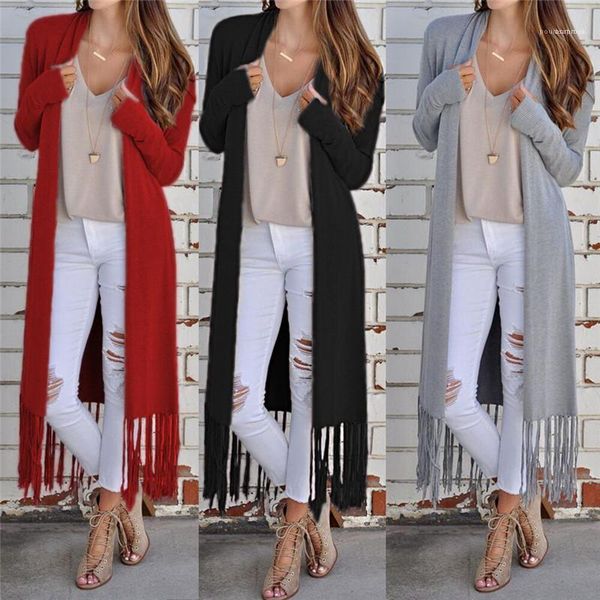 sleeve medium length cardigan jacket fashion solid color ladies casual apparel womens designer outerwear new fringed long, Black
sleeve medium length cardigan jacket fashion solid color ladies casual apparel womens designer outerwear new fringed long, Black