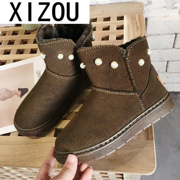 2020 winter women's boots fashion slip-on suede boots plus velvet warmth round toe low-heeled women's mid-calf botas mujer, Black
2020 winter women's boots fashion slip-on suede boots plus velvet warmth round toe low-heeled women's mid-calf botas mujer, Black