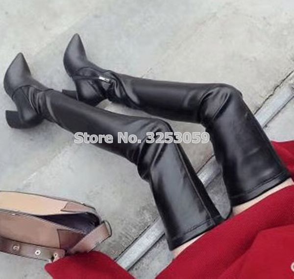 almudena women stylish pointed toe over-the-knee chunky heel boots slim fit white black zipper square thick heel long boots 
almudena women stylish pointed toe over-the-knee chunky heel boots slim fit white black zipper square thick heel long boots