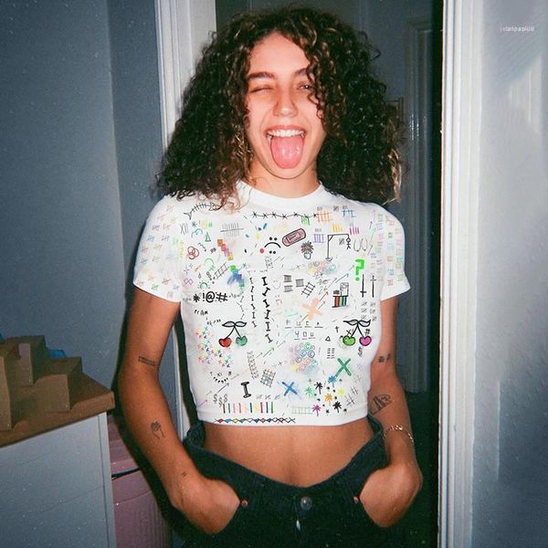 короткие рукава тис женщин одежда женщин дизайнер мультфильм печати тройники sexy тощий crop tops casual natural color, White
короткие рукава тис женщин одежда женщин дизайнер мультфильм печати тройники sexy тощий crop tops casual natural color, White